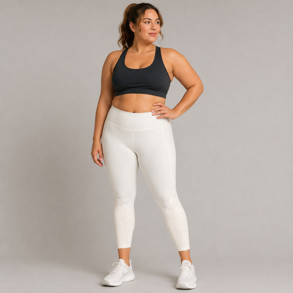 Lululemon Anew Tight White Laser Cut Perforated Luxtreme Leggings 10